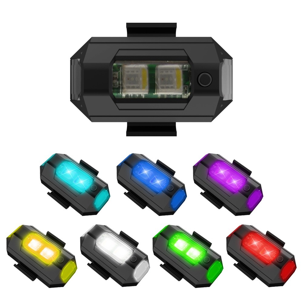 1 قطعة 7 اللون USB صغير شحن LE - مراجعة Drone Strobe Light وسعره